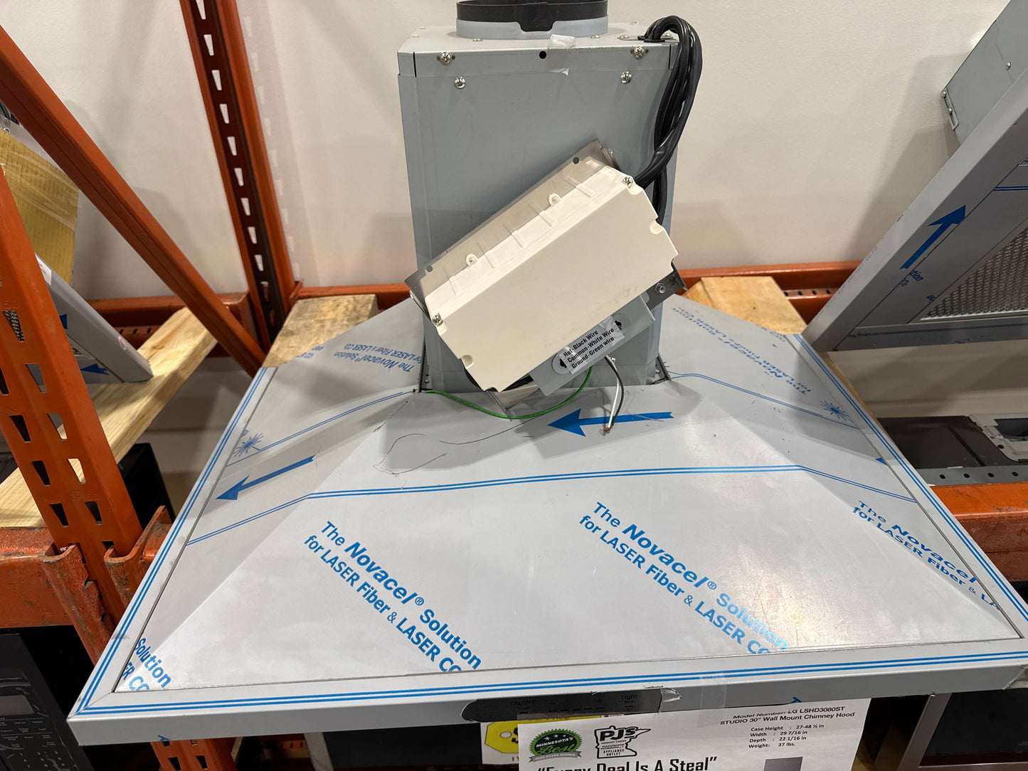 LG Studio LSHD3080ST 30 Inch Wall Mount Smart Chimney Hood with 600 CFM Internal Blower, Wi-Fi, IR Touch Controls, LED Lighting, Mesh Filters, Low-Profile Body, and RoHS Compliant: Stainless Steel