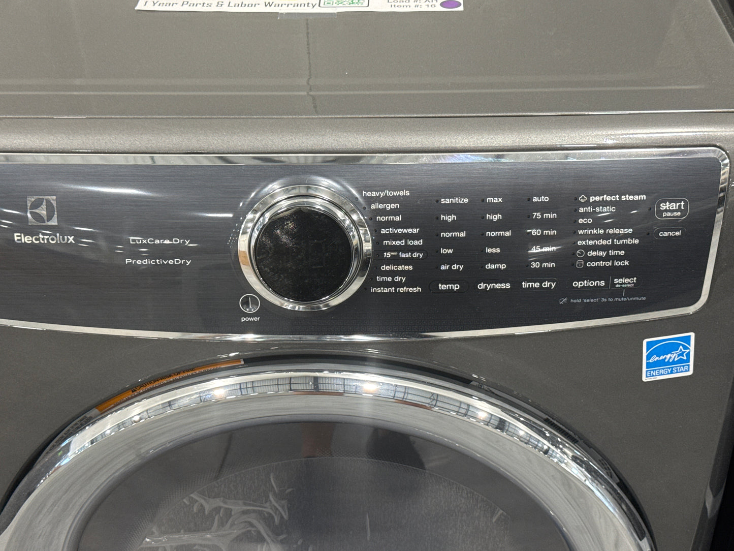 ELECTROLUX EFME627UTT Front Load Perfect Steam™ Electric Dryer with PredictiveDry™ and Instant Refresh - 8.0. Cu. Ft.