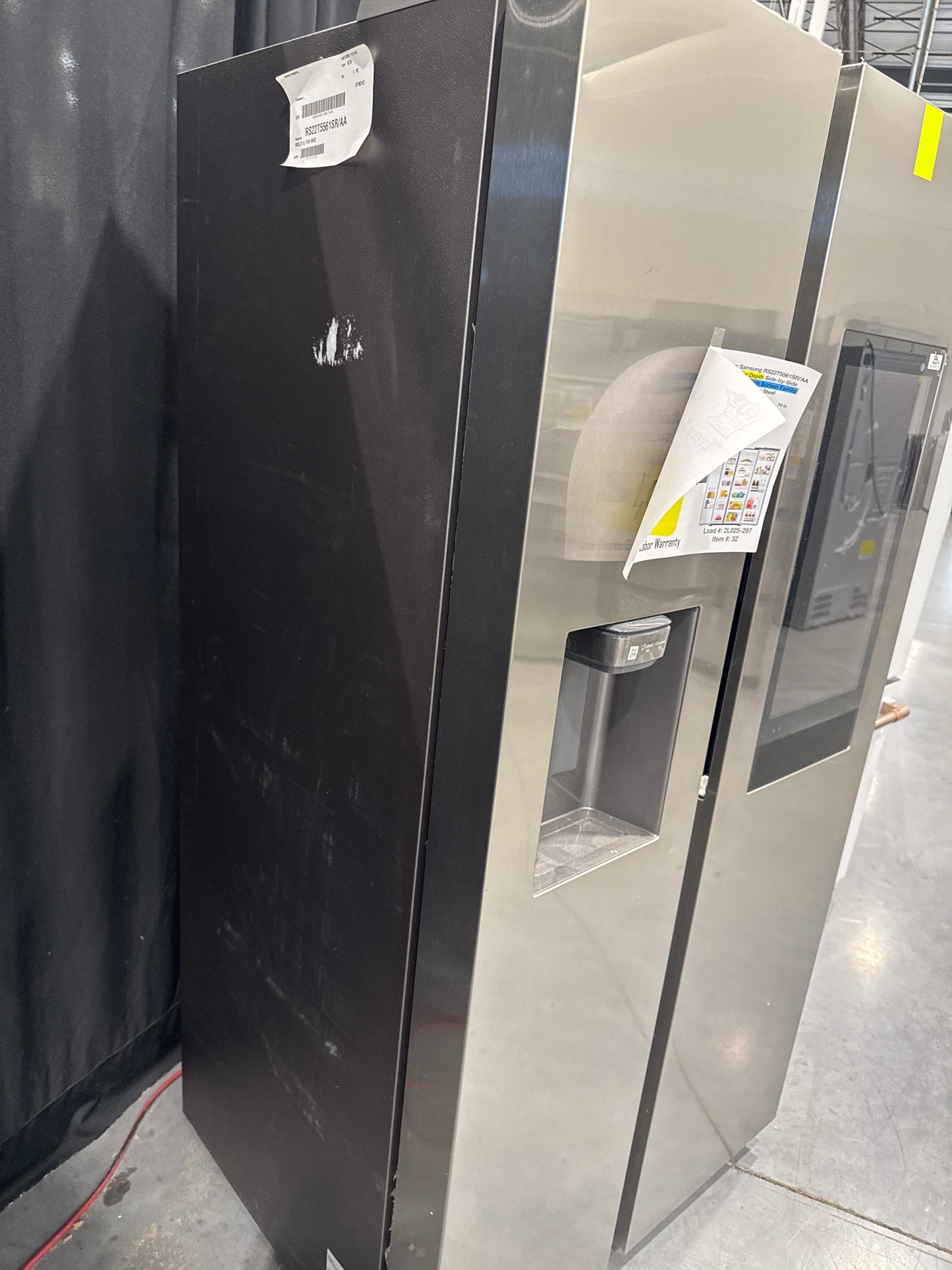 SAMSUNG RS22T5561SR/AA 22 cu. ft. Counter Depth Side-by-Side Refrigerator with Touch Screen Family Hub™ in Stainless Steel