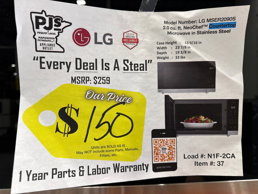 LG MSER2090S 2.0 cu. ft. NeoChef™ Countertop Microwave with Smart Inverter and Sensor Cooking