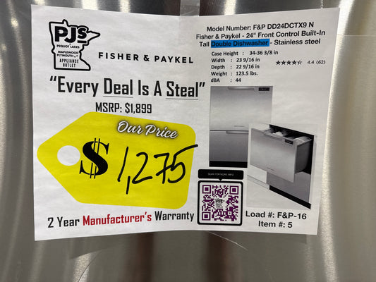 Fisher & Paykel DishDrawer Series DD24DCTX9 N 24 Inch Full Console Double DishDrawer