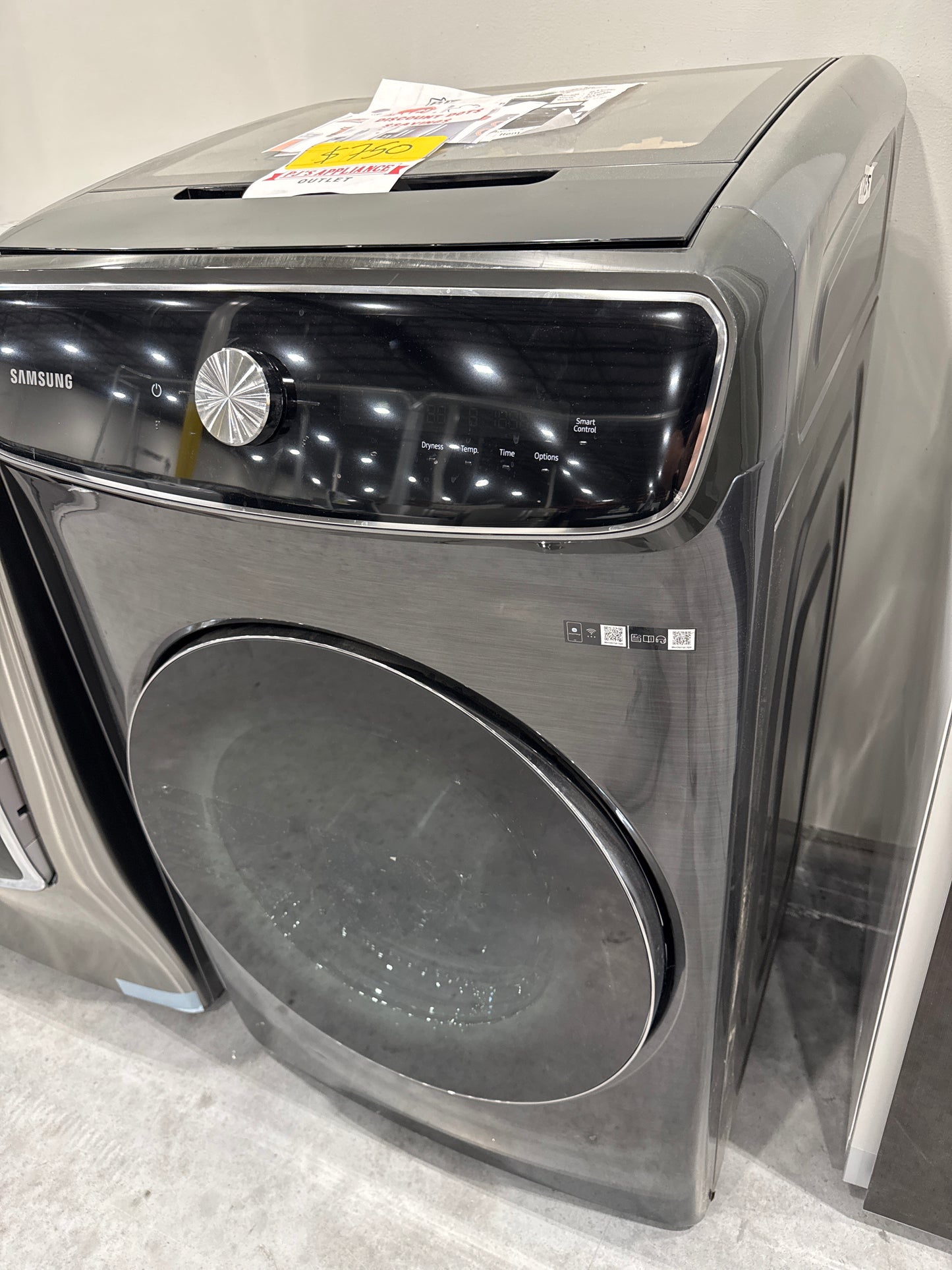 Samsung DVE60A9900V/A3 7.5 cu. ft. Smart Dial Electric Dryer with FlexDry™ and Super Speed Dry in Brushed Black
