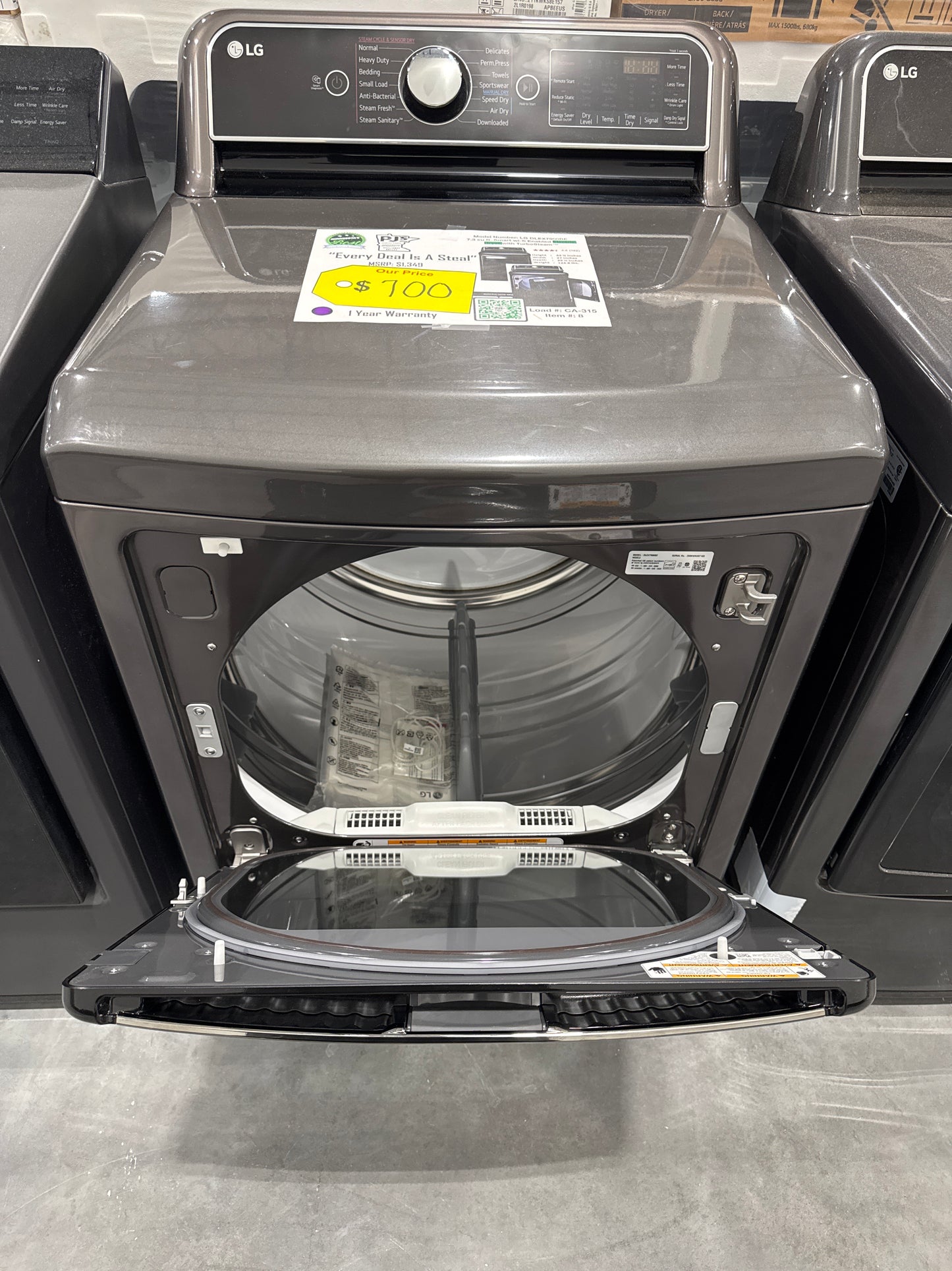LG DLEX7900BE 7.3 cu. ft. Smart wi-fi Enabled Electric Dryer with TurboSteam™