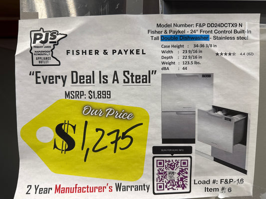 Fisher & Paykel DishDrawer Series DD24DCTX9 N 24 Inch Full Console Double DishDrawer