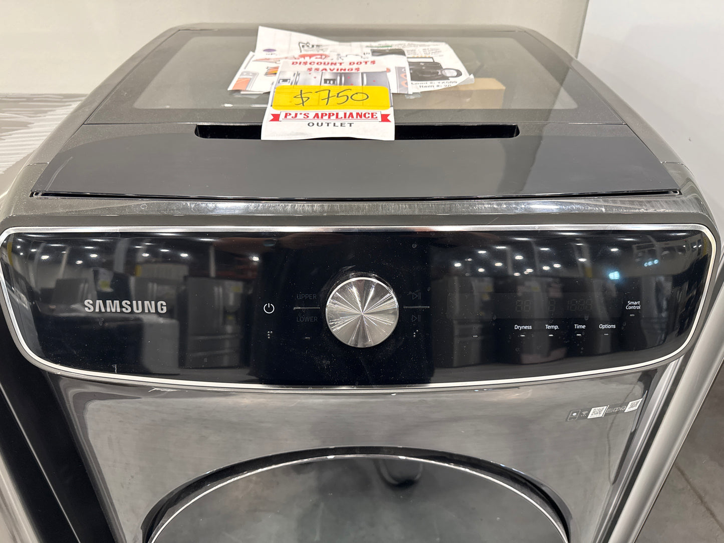Samsung DVE60A9900V/A3 7.5 cu. ft. Smart Dial Electric Dryer with FlexDry™ and Super Speed Dry in Brushed Black