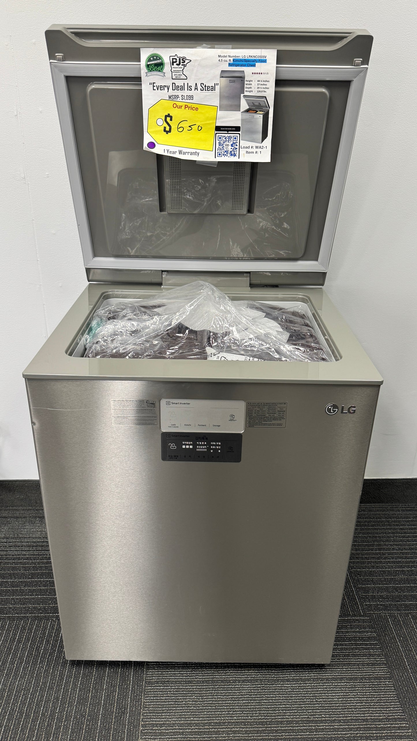 LG LRKNC0505V 4.5 cu. ft. Kimchi & Specialty Food Refrigerator Chest
