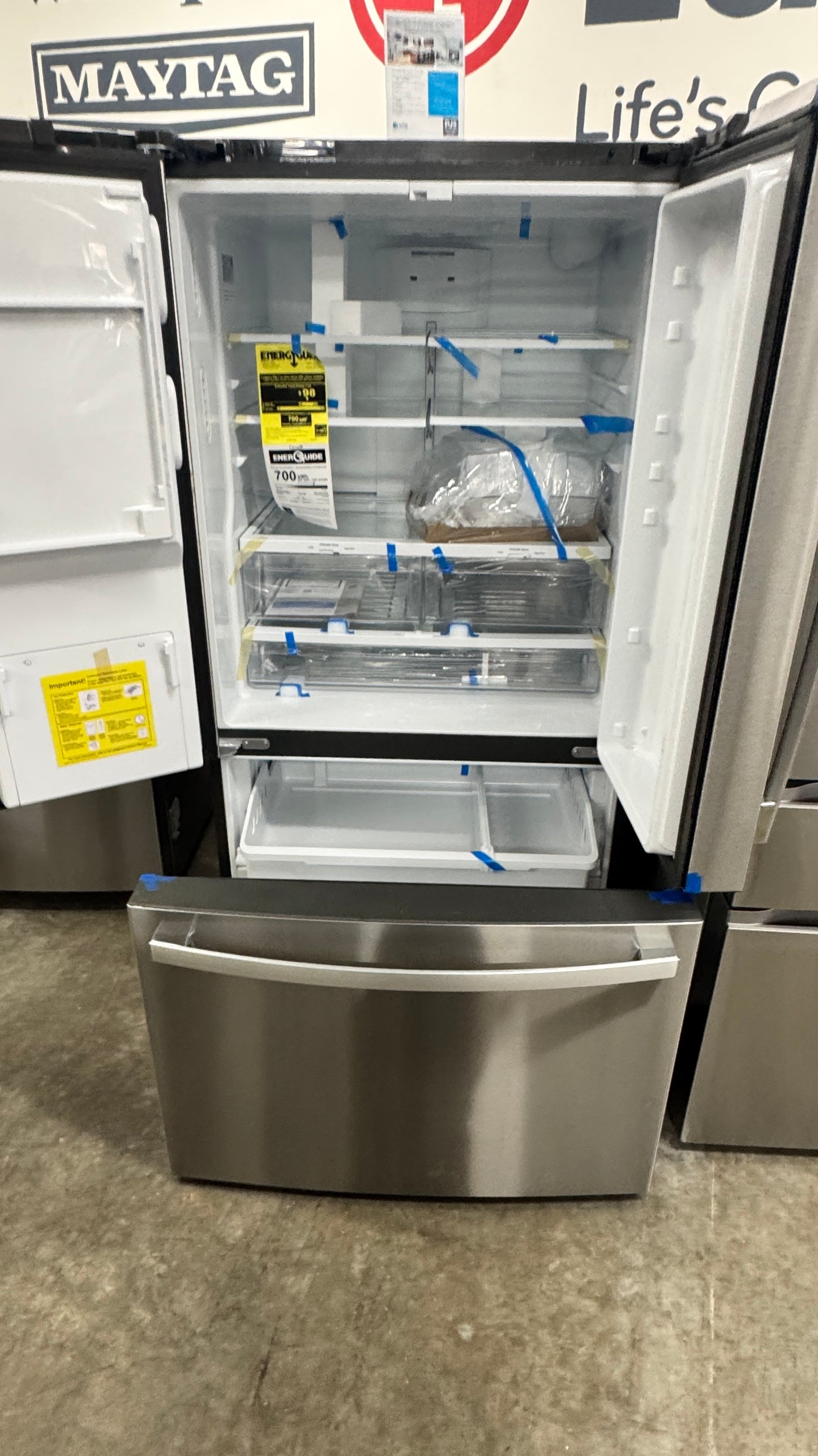 GE GFE26JYMFS ENERGY STAR 25.7 Cu. Ft. Fingerprint Resistant French-Door Refrigerator