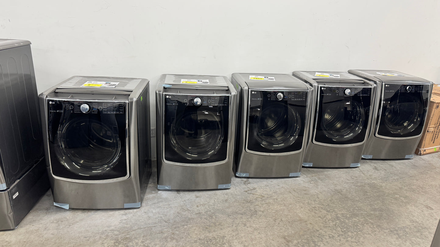 LG DLEX9000V 29 Inch Electric Smart Dryer with 9.0 cu. ft. Capacity, TurboSteam™, SteamSanitary™, FlowSense™, Smart ThinQ®, SmartDiagnosis™, 14 Dry Cycles, Anti-Bacterial, Wrinkle Care, and Sensor Dry