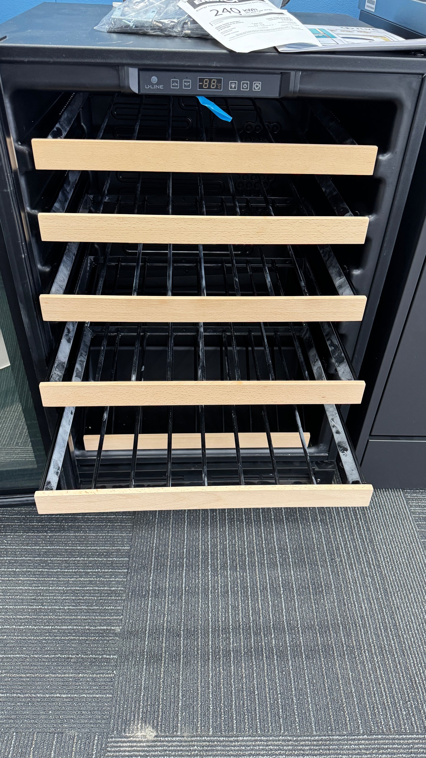 U-Line U1224WCS00B Wine Captain 1000 Series 24 Inch Built-In Wine Storage with 48 Bottle Capacity