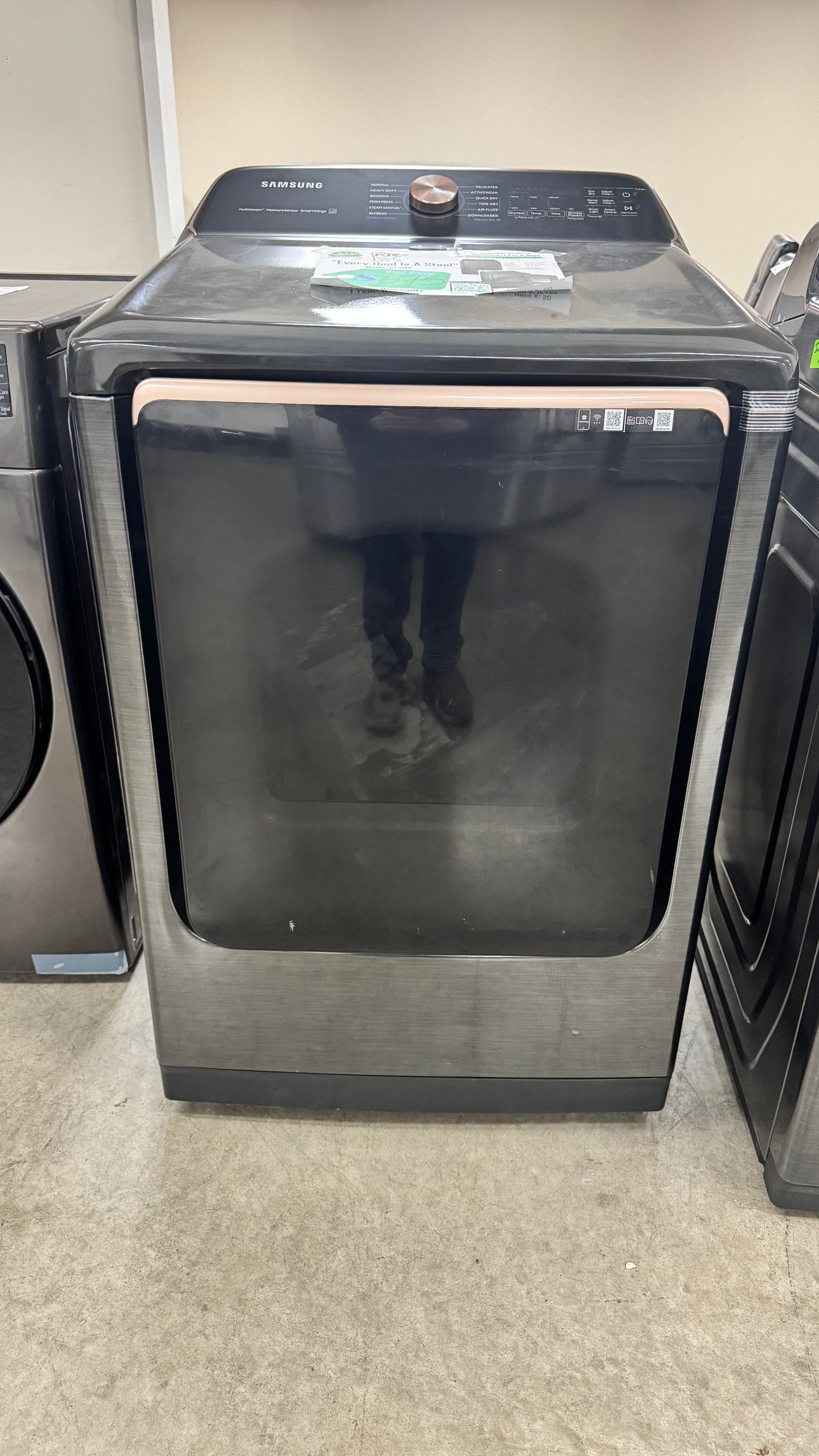 SAMSUNG DVE55A7700V 7.4 cu. ft. Smart Electric Dryer with Steam Sanitize in Brushed Black (Copy)