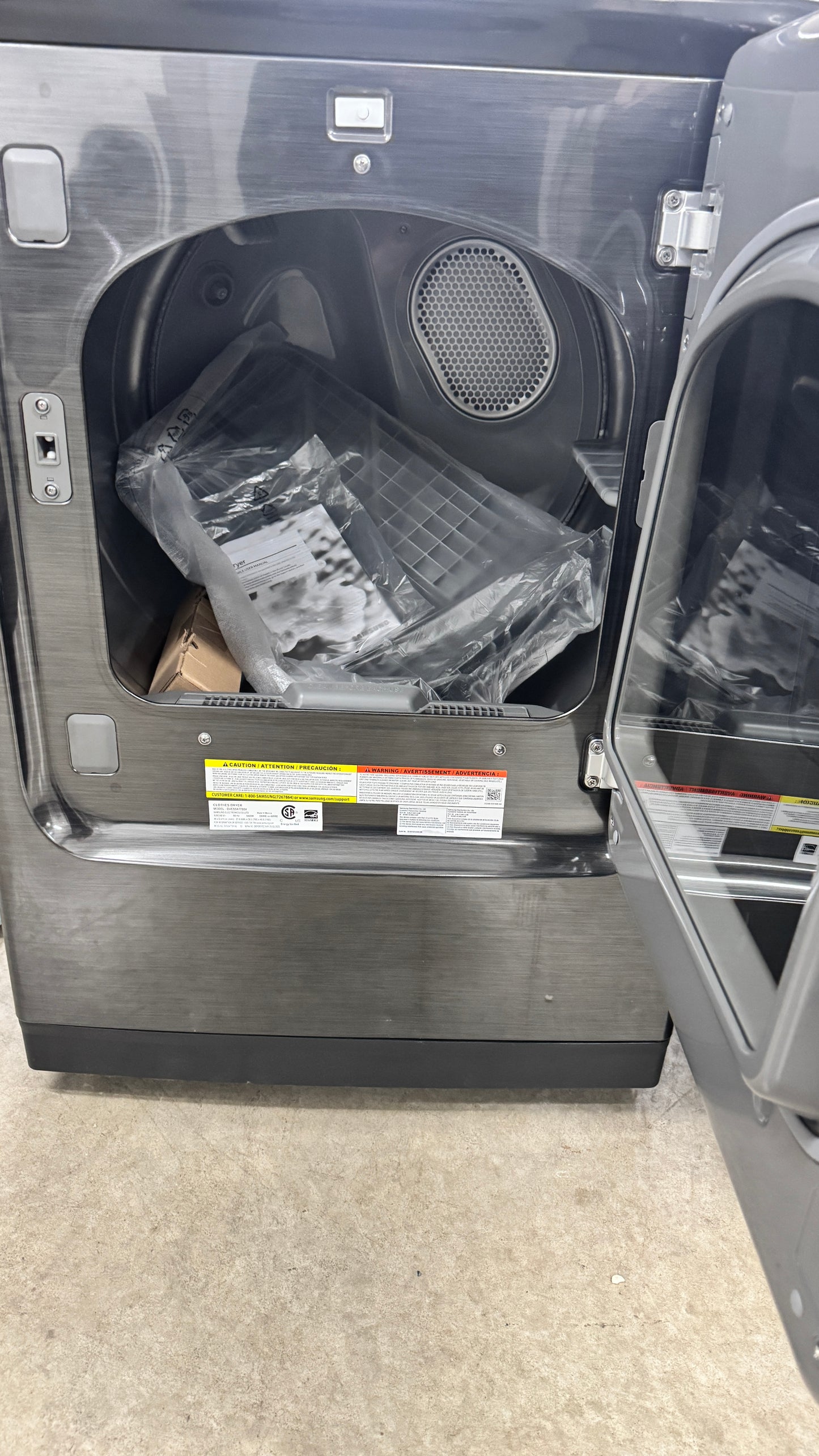 SAMSUNG DVE55A7700V 7.4 cu. ft. Smart Electric Dryer with Steam Sanitize in Brushed Black (Copy)
