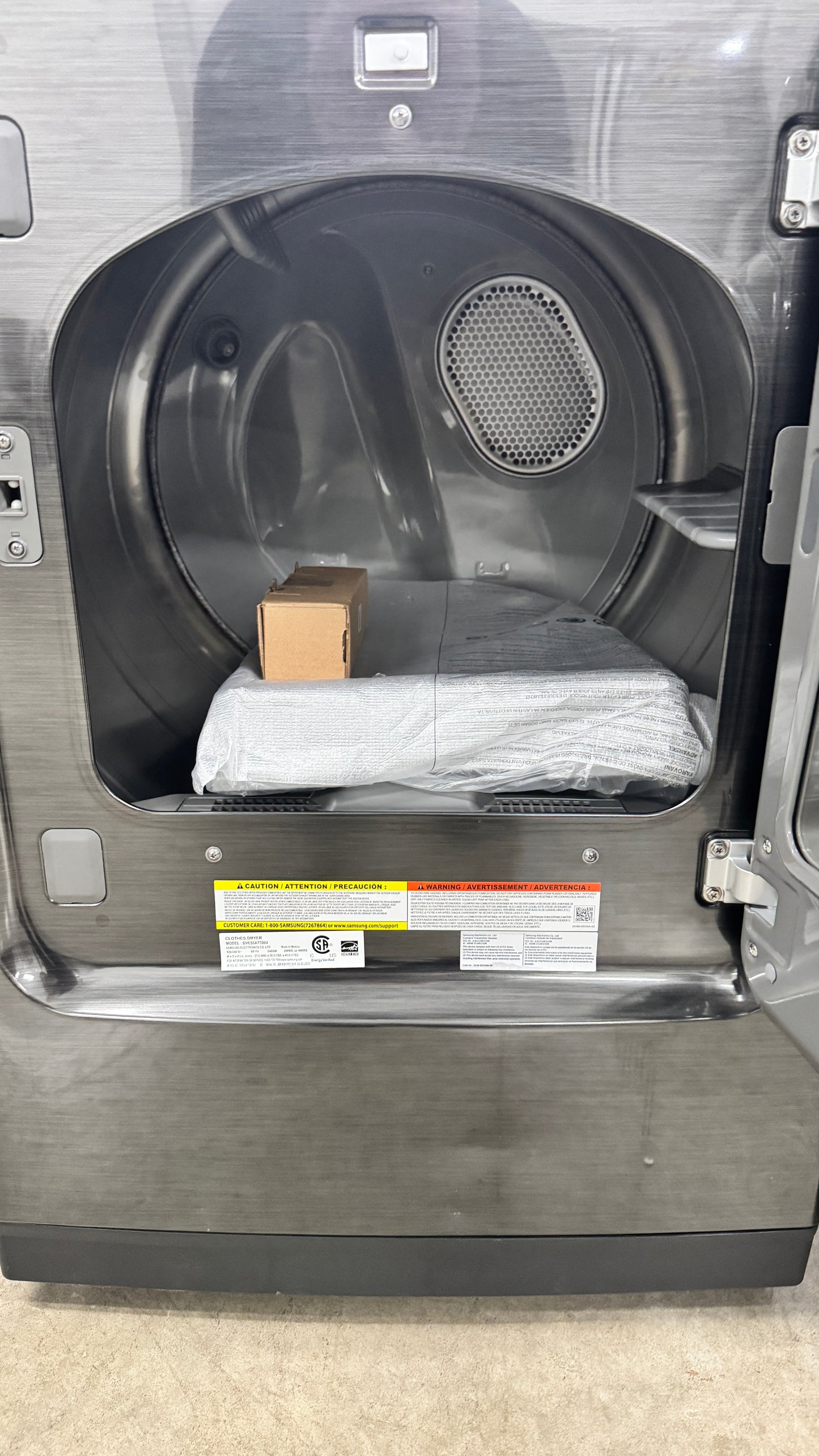 SAMSUNG DVE55A7700V 7.4 cu. ft. Smart Electric Dryer with Steam Sanitize in Brushed Black (Copy)