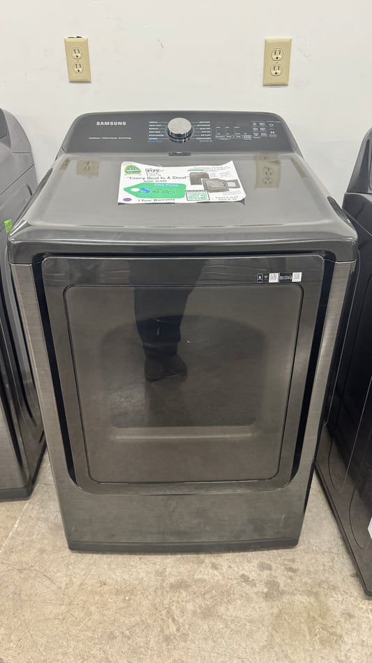 SAMSUNG DVE52A5500V 7.4 cu. ft. Smart Electric Dryer with Steam Sanitize in Brushed Black