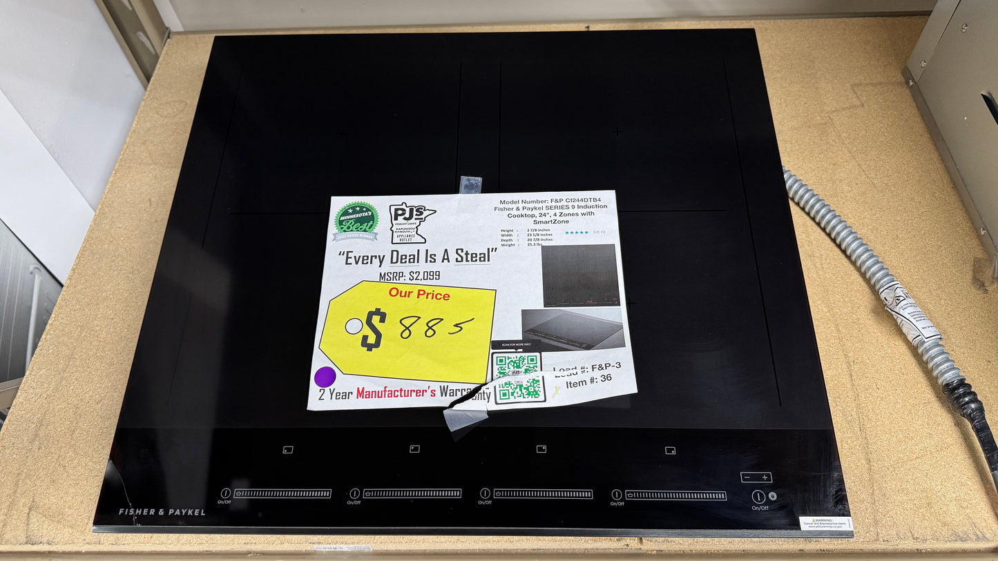 Fisher & Paykel CI244DTB4 24" Series 7 4-Zone Induction Cooktop