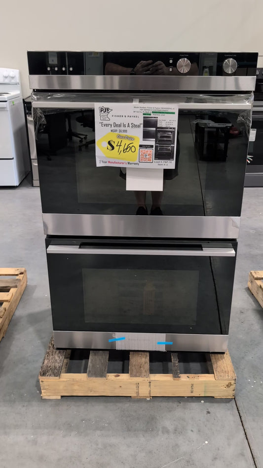 FISHER & PAYKEL OB30DDEPX3_N 30" Series 9 Contemporary Self-Cleaning Double Oven 11 Function