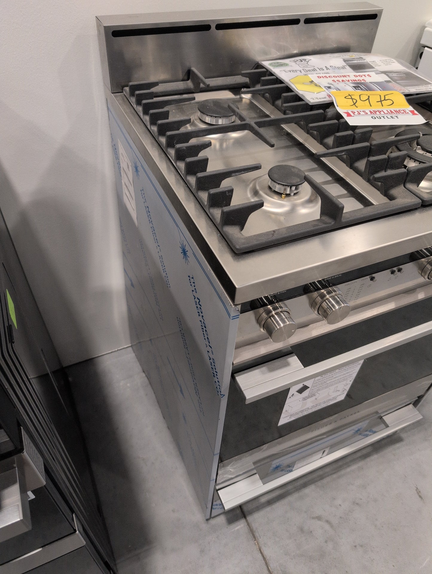 Fisher & Paykel Series 5 Contemporary Series OR24SDMBGX2N 24 Inch Pro-Style Gas Range with 2.5 cu. ft. Convection Oven, 4 Sealed Burners, Wok Burner, Flame Failure Protection, Liquid Propane Compatible and Storage Drawer