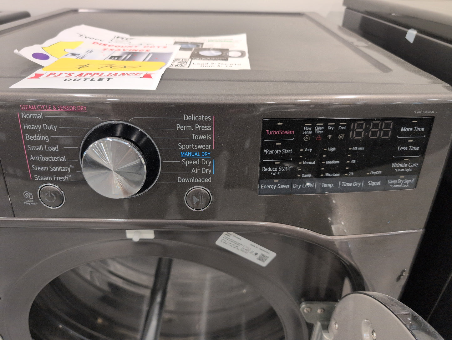 LG DLEX4500B 7.4 cu. ft. Ultra Large Capacity Smart wi-fi Enabled Front Load Electric Dryer with TurboSteam™ and Built-In Intelligence