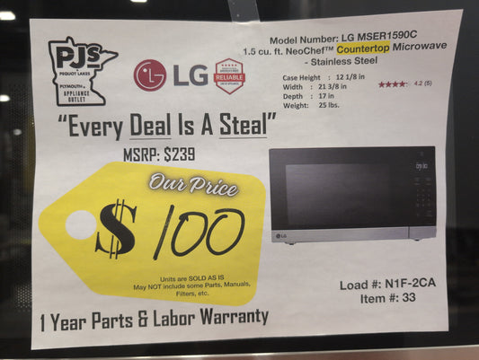LG MSER1590C 1.5 cu. ft. NeoChef™ Countertop Microwave - Stainless Steel