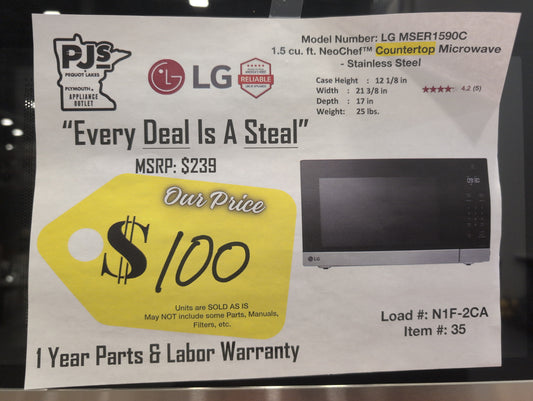 LG MSER1590C 1.5 cu. ft. NeoChef™ Countertop Microwave - Stainless Steel