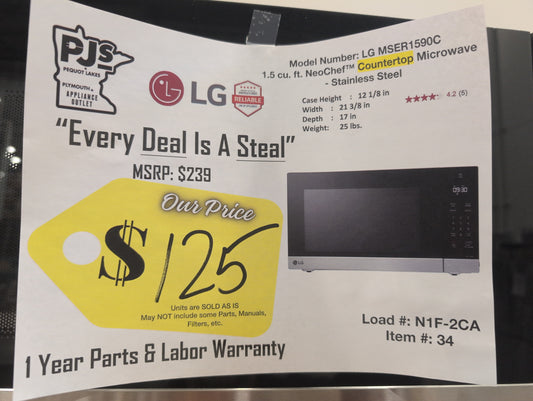 LG MSER1590C 1.5 cu. ft. NeoChef™ Countertop Microwave - Stainless Steel