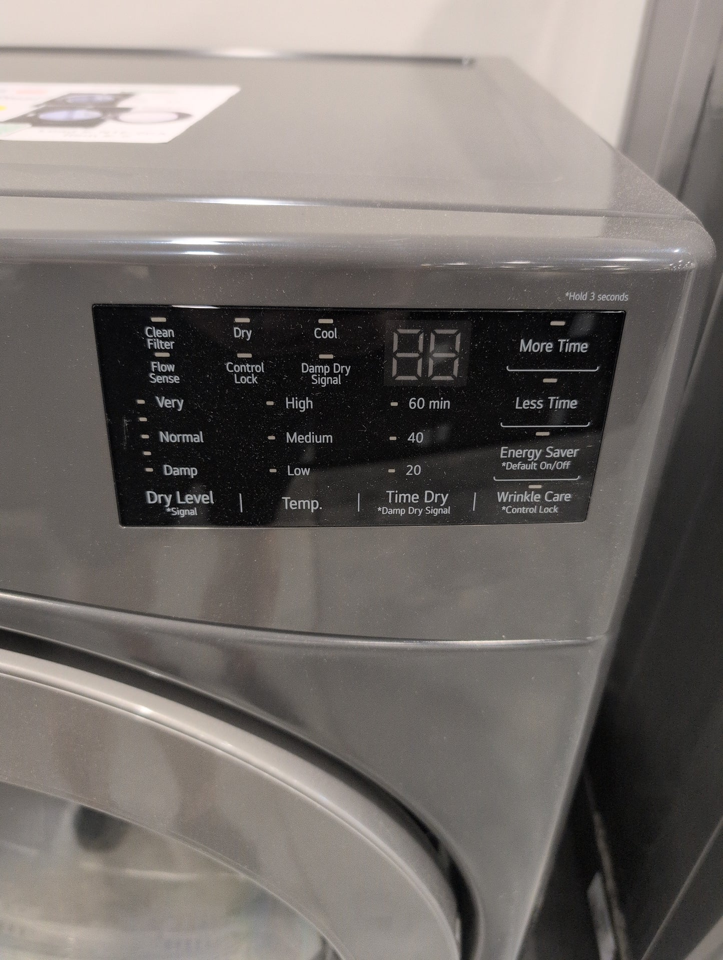 LG DLE3470M 7.4 cu. ft. Ultra Large Capacity Electric Dryer - MIDDLE BLACK (GRAY)