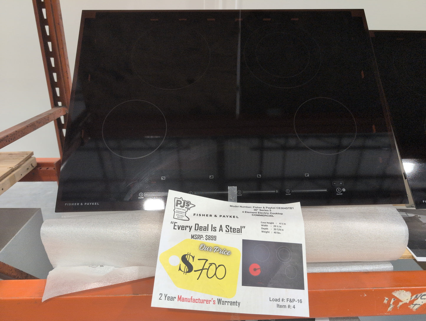 Fisher & Paykel CE304DTB1 30" Series 5 4 Element Electric Cooktop
