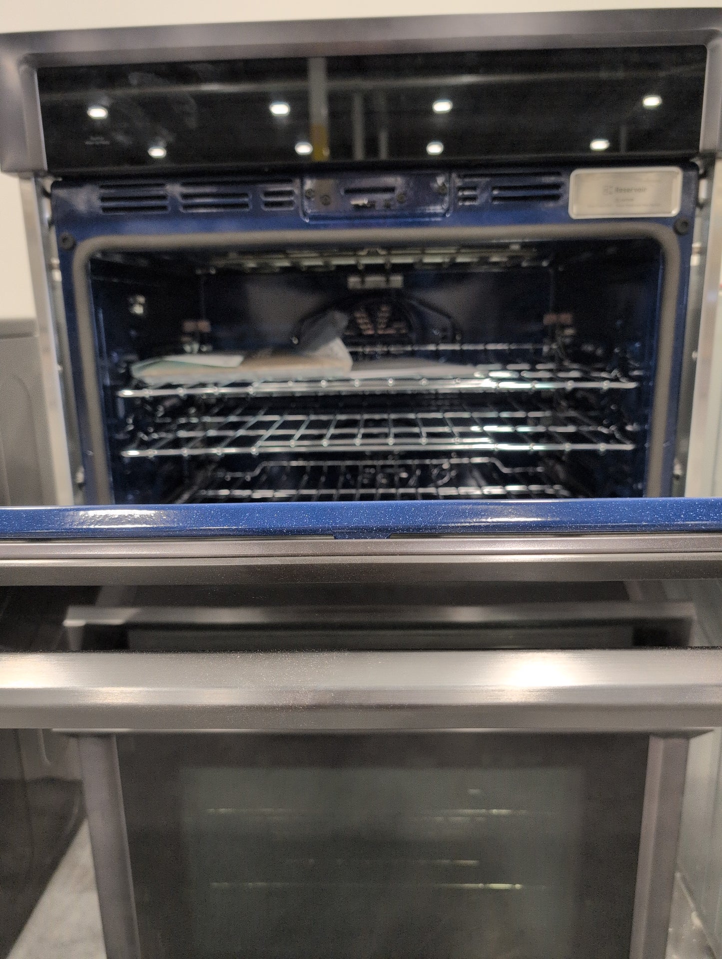 Samsung NV51K6650DG/AA 30 Inch Electric Double Wall Oven with 10.2 cu. ft. Total Capacity, Steam Cook, Dual Convection, Rapid Preheat, Delay Bake, Electronic Touch Display, Wi-Fi Enabled Temperature Probe and Hybrid Self Clean: Black Stainless Steel