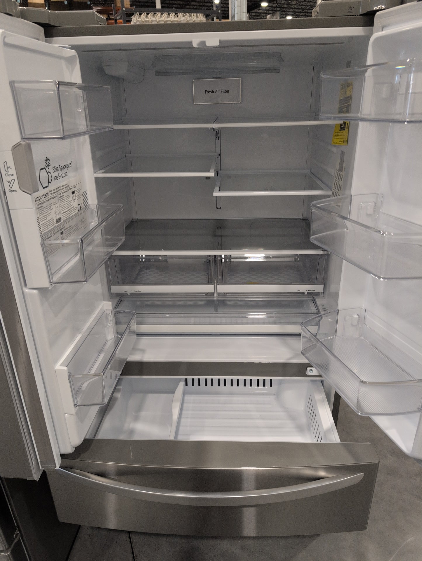 LG LMXS28626S 28 cu.ft. 4-Door French Door, Standard Depth, Ice & Water, Double Freezer, Stainless Steel