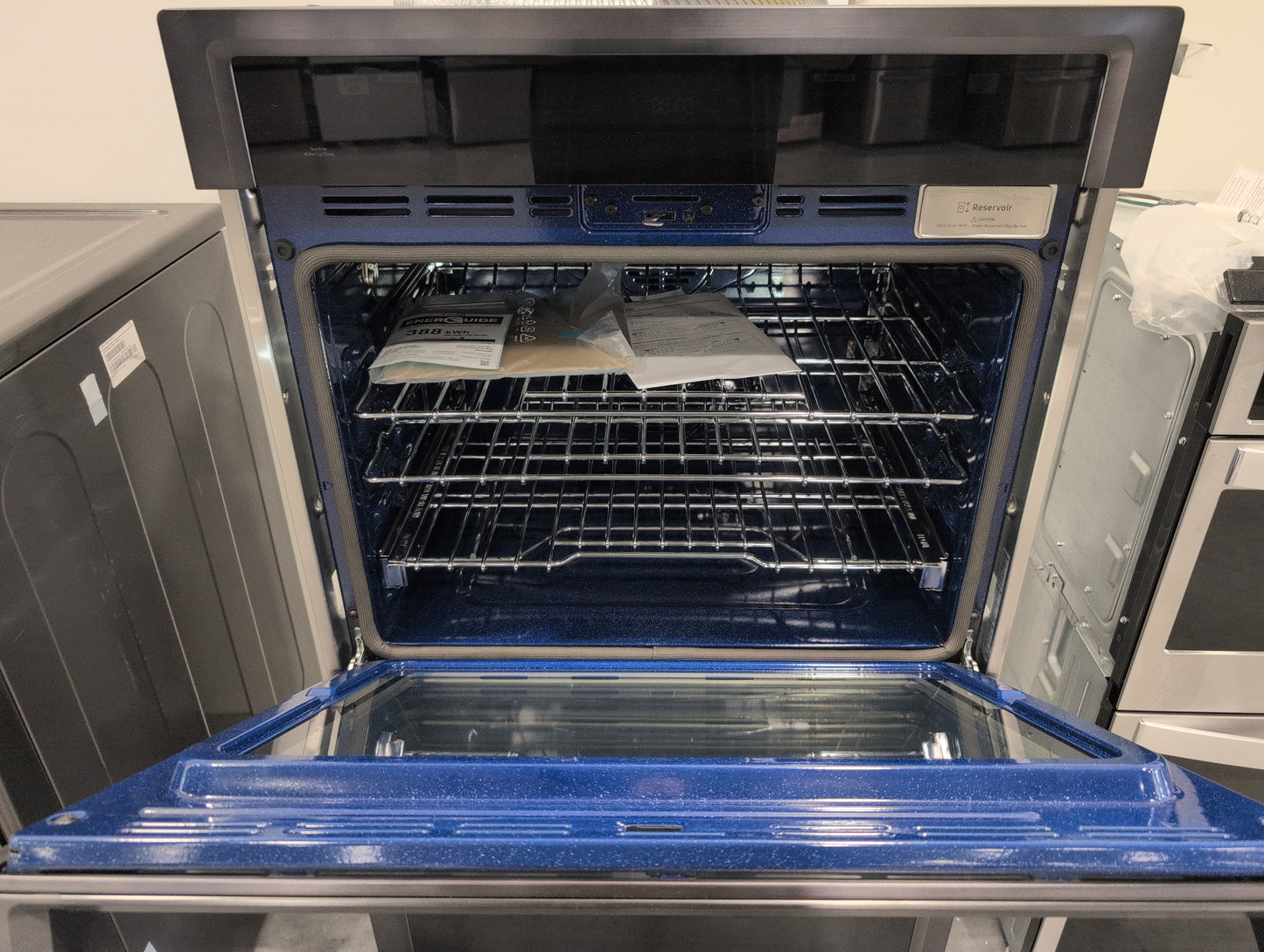 Samsung NV51K6650DG/AA 30 Inch Electric Double Wall Oven with 10.2 cu. ft. Total Capacity, Steam Cook, Dual Convection, Rapid Preheat, Delay Bake, Electronic Touch Display, Wi-Fi Enabled Temperature Probe and Hybrid Self Clean: Black Stainless Steel