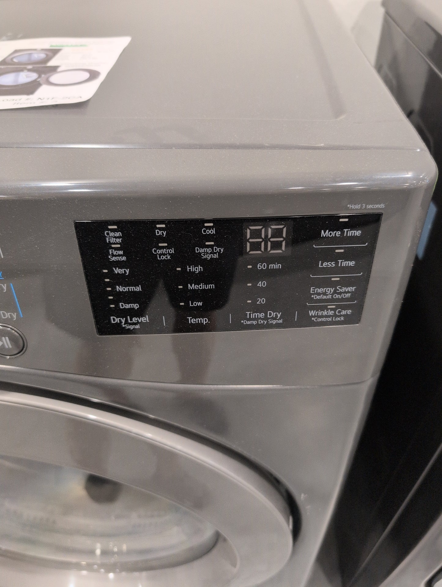 LG DLE3470M 7.4 cu. ft. Ultra Large Capacity Electric Dryer - MIDDLE BLACK (GRAY)