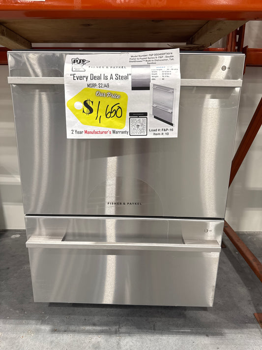 Fisher & Paykel DishDrawer Series DD24DDFTX9N 24 Inch Fully-Integrated Double DishDrawer with 14 Place Settings, 15 Wash Cycles, SmartDrive™ Technology, Child lock, Diagnostic Indicator, Delay Start, Rinse Aid Light, Fan Assisted Drying, Quiet Operation