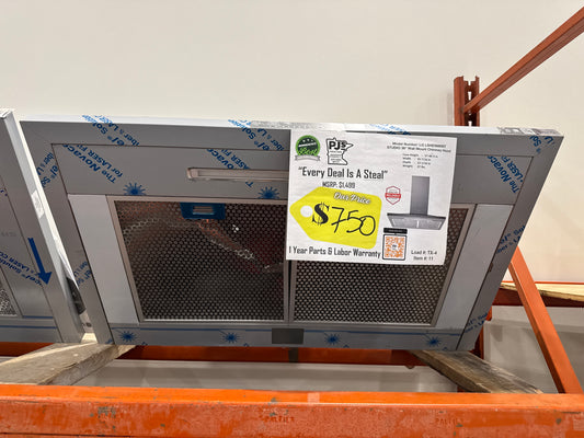 LG Studio LSHD3680ST 36 Inch Wall Mount Smart Chimney Hood with 600 CFM Internal Blower, Wi-Fi, IR Touch Controls, LED Lighting, Mesh Filters, Low-Profile Body, and RoHS Compliant: Stainless Steel