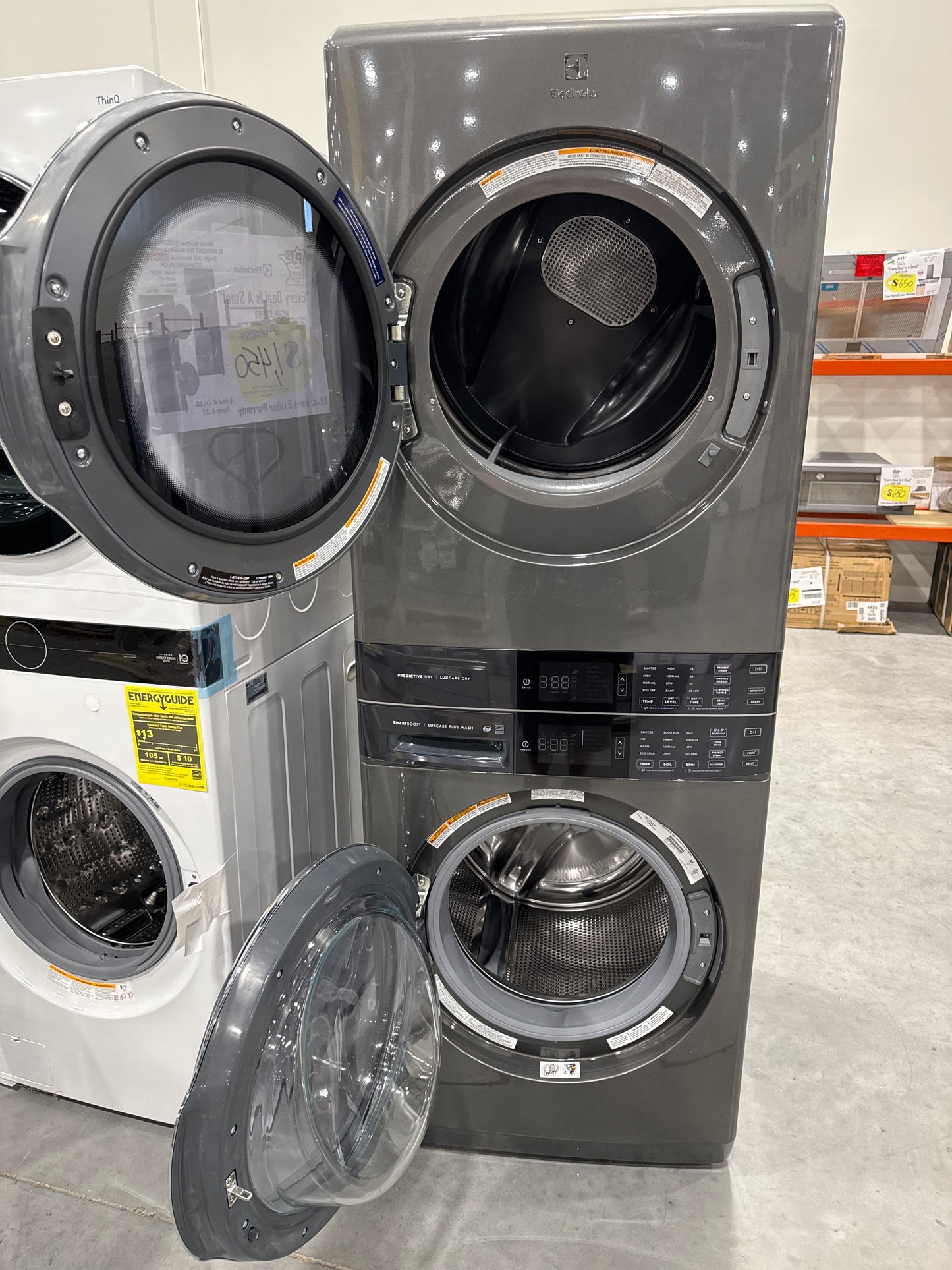 Electrolux ELTG7600AT 27 Inch 600 Series Gas Stacked Laundry Center with 4.5 cu. ft. Washer and 8 cu. ft. Gas Dryer, Smartboost® Technology, LuxCare® Plus Wash and Dry System