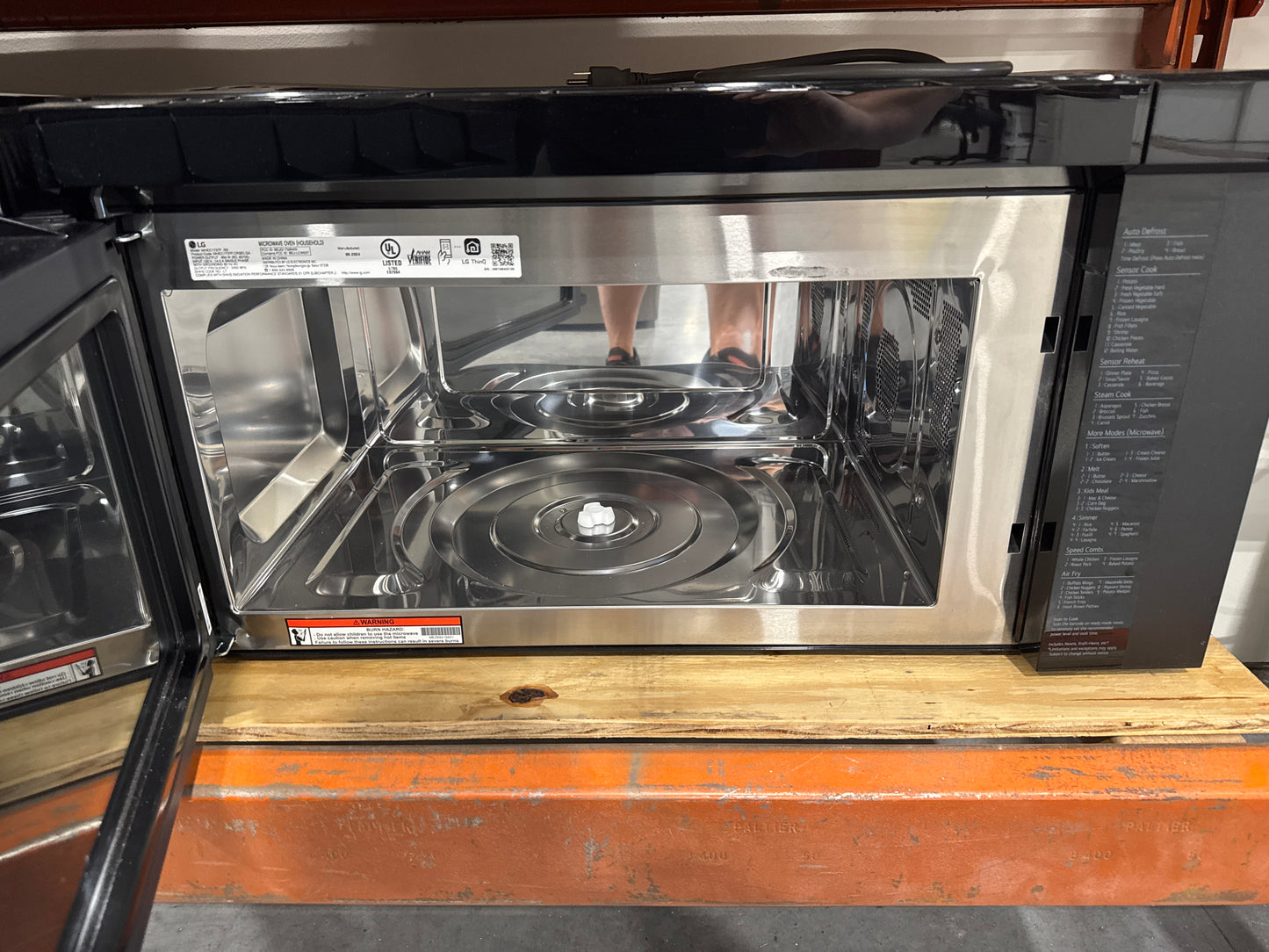 LG MHEC1737F 30 Inch Over-the-Range Smart Microwave Oven with 1.7 cu. ft. Capacity, 300 CFM Exhaust, Air Fry, Convection Cooking, Sensor Cook, Add 30 Seconds, 8 Auto Cook Settings, Wi-Fi, Scan-to-Cook, SmoothTouch™ Controls, and WideView™