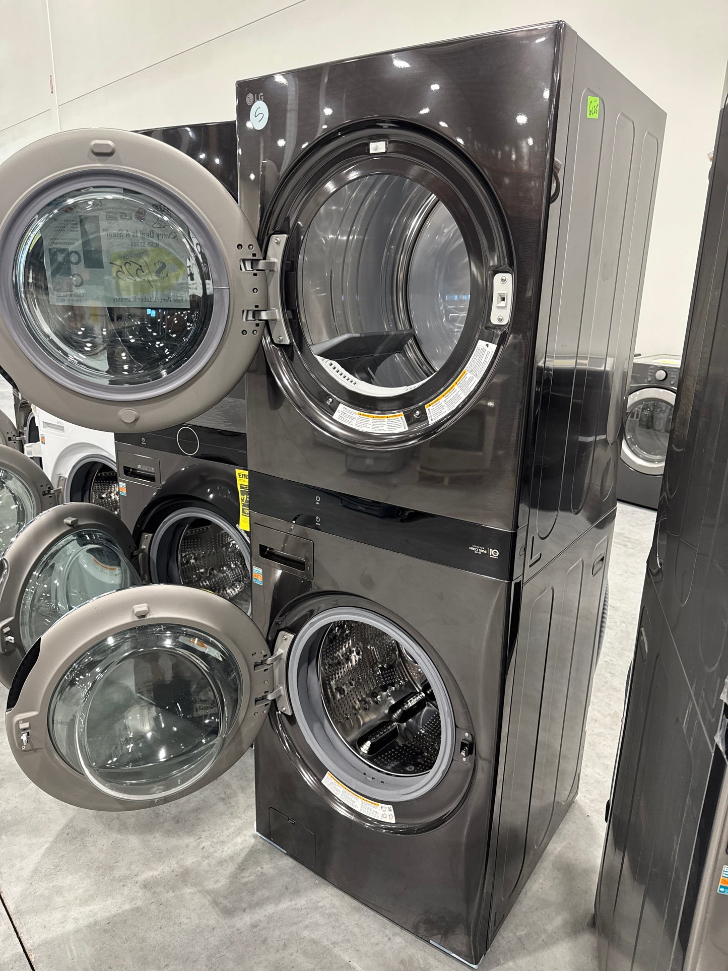 LG WKGX301HBA 27 Inch Smart Gas Single Unit WashTower with 5.0 cu. ft. Washer Capacity, 7.4 cu. ft. Dryer Capacity, AI Sensor Dry, TurboSteam®, Allergiene® Cycle, TurboWash® 360, ezDispense® Dispenser, and ENERGY STAR® Certified