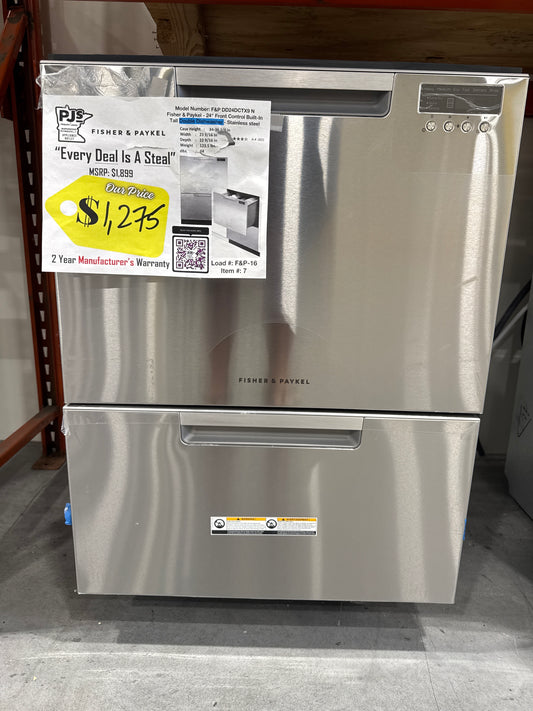 Fisher & Paykel DishDrawer Series DD24DCTX9 N 24 Inch Full Console Double DishDrawer