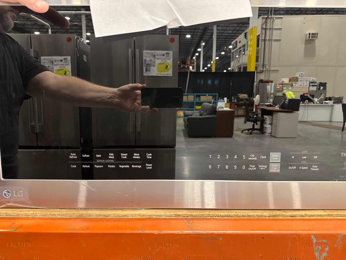 LG MVEL2033F 30 Inch Over-the-Range Smart Microwave Oven with 2.0 cu. ft. Capacity, 400 CFM Exhaust, Sensor Cook, Add 30 Seconds, Quick Defrost, 6-Auto Cook Options, Wi-Fi, Scan-to-Cook, EasyClean®, SmoothTouch™ Controls, and WideView™: