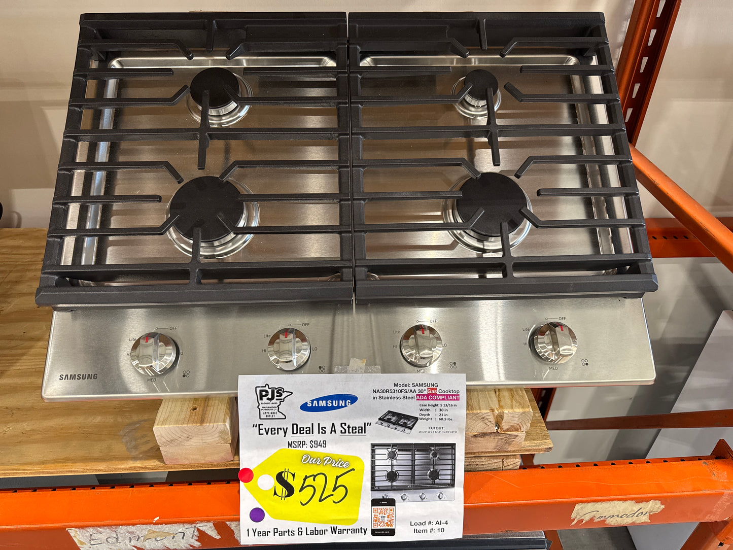 SAMSUNG NA30R5310FS 30" Gas Cooktop in Stainless Steel