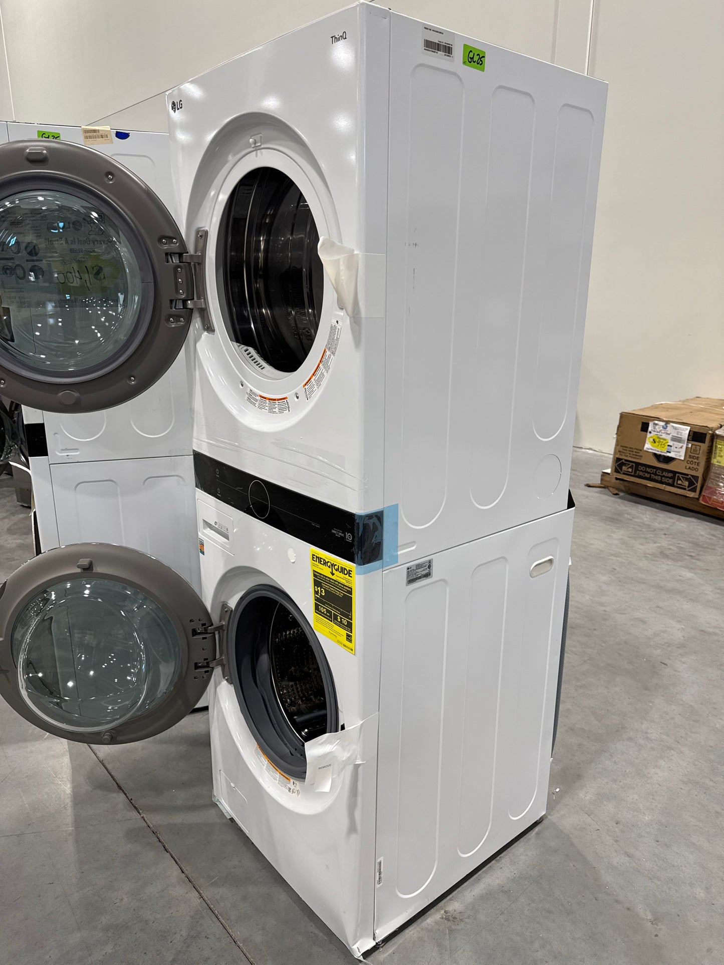 LG WKGX201HWA 27 Inch Smart Wash Tower with 4.5 cu. ft. Washer Capacity, 7.4 cu. ft. Dryer Capacity, TurboWash™360° Technology, Allergiene™ Wash Cycle, LG ThinQ® Technology, AI Fabric Sensor, and ENERGY STAR®: White