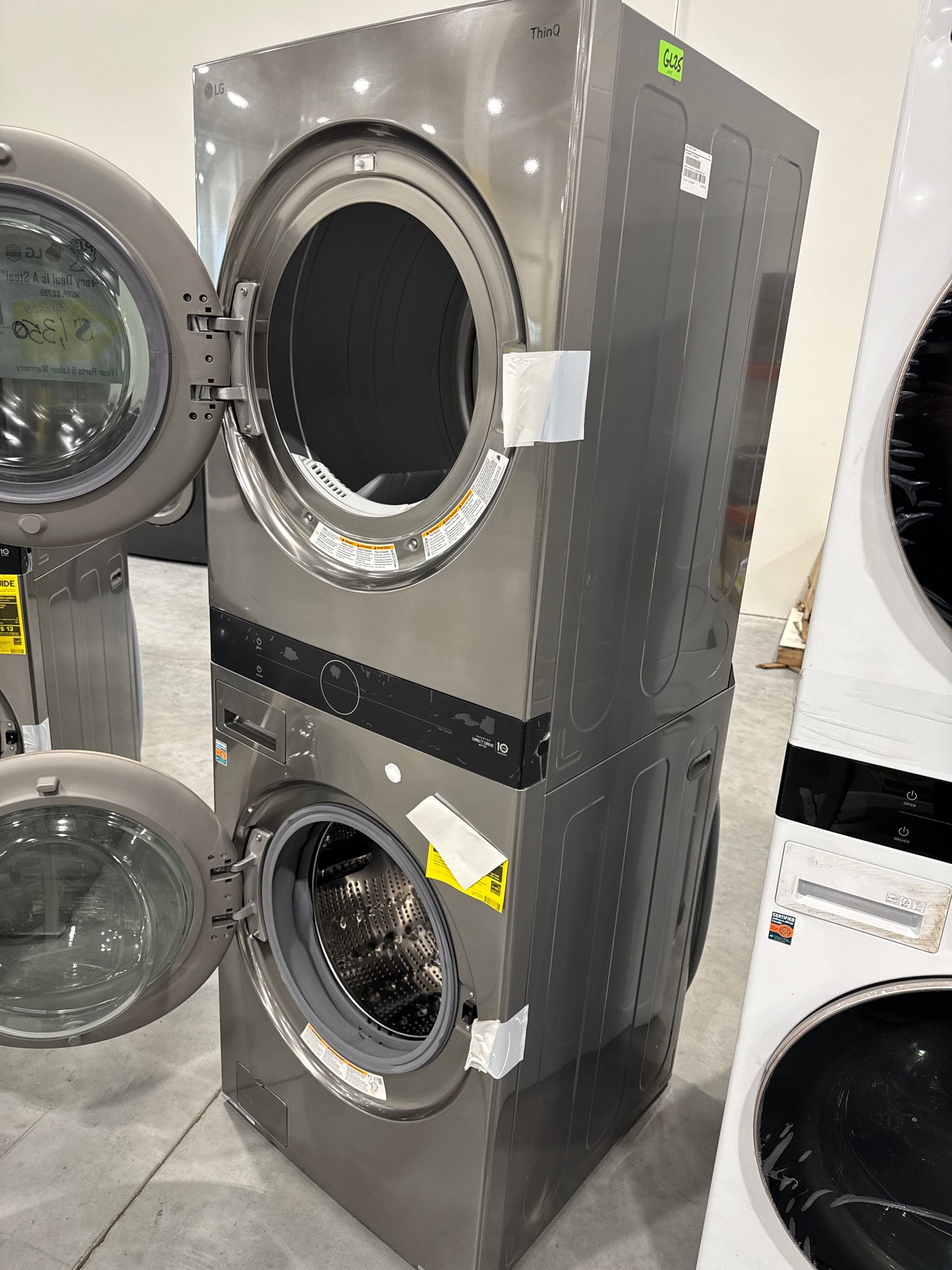 LG WKG101HVA 27 Inch Smart Gas WashTower with 4.5 Cu. Ft. Washer Capacity, 7.4 Cu. Ft. Dryer Capacity, Single Unit WashTower™ Design, Built-In Intelligence, Allergiene™ Wash Cycle, Sensor Dry, and ENERGY STAR® Certified