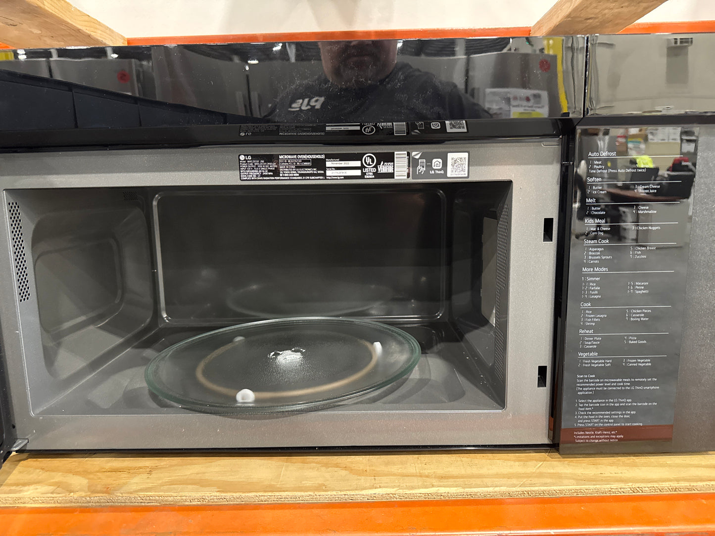 LG MVEL2033F 30 Inch Over-the-Range Smart Microwave Oven with 2.0 cu. ft. Capacity, 400 CFM Exhaust, Sensor Cook, Add 30 Seconds, Quick Defrost, 6-Auto Cook Options, Wi-Fi, Scan-to-Cook, EasyClean®, SmoothTouch™ Controls, and WideView™