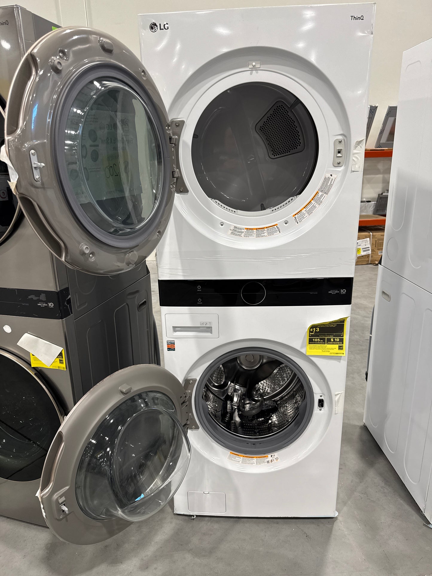 LG WKG101HWA 27 Inch Smart Gas WashTower with 4.5 Cu. Ft. Washer Capacity, 7.4 Cu. Ft. Dryer Capacity, Single Unit WashTower™ Design, Built-In Intelligence, Allergiene™ Wash Cycle, Sensor Dry, and ENERGY STAR® Certified