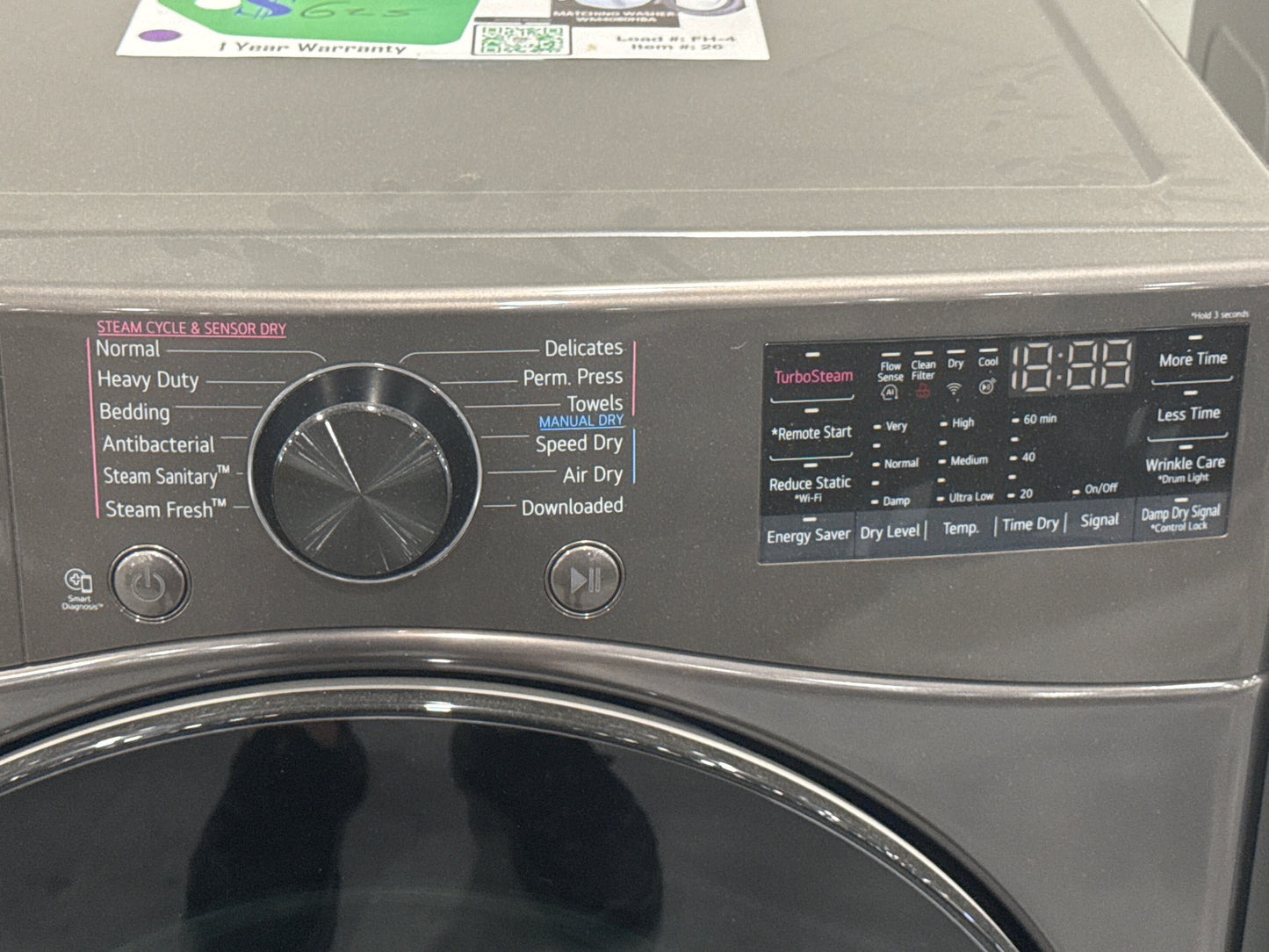 LG DLEX4080B 7.4 cu. ft. Smart Front Load Energy Star Electric Dryer with Sensor Dry & Steam Technology