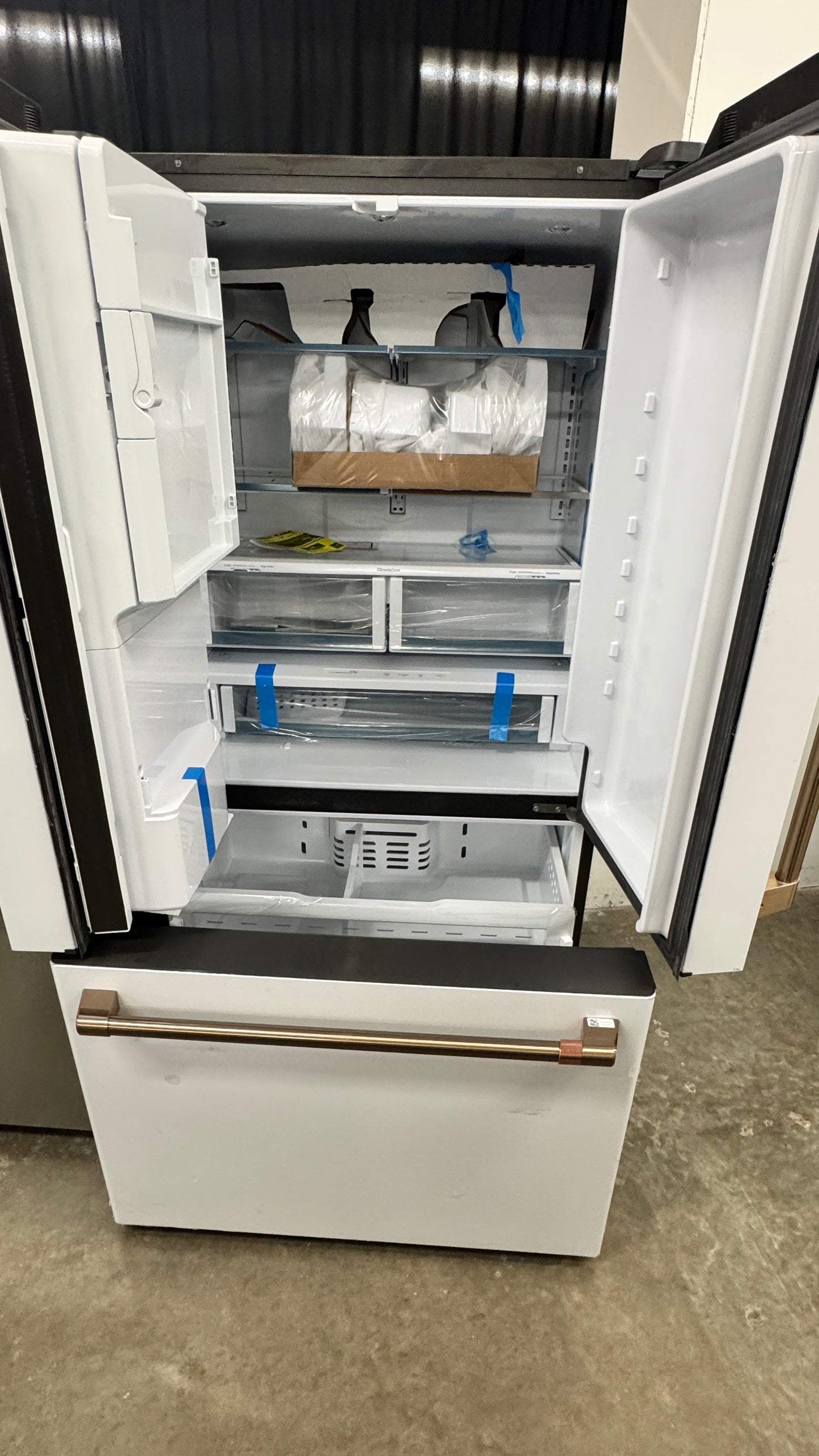 GE Cafe© CYE22TP4MW2 ENERGY STAR 22.2 Cu. Ft. Smart Counter-Depth French-Door Refrigerator with Hot Water Dispenser