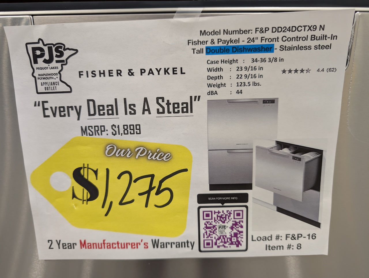 Fisher & Paykel DishDrawer Series DD24DCTX9 N 24 Inch Full Console Double DishDrawer