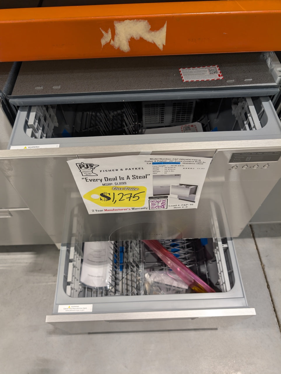 Fisher & Paykel DishDrawer Series DD24DCTX9 N 24 Inch Full Console Double DishDrawer