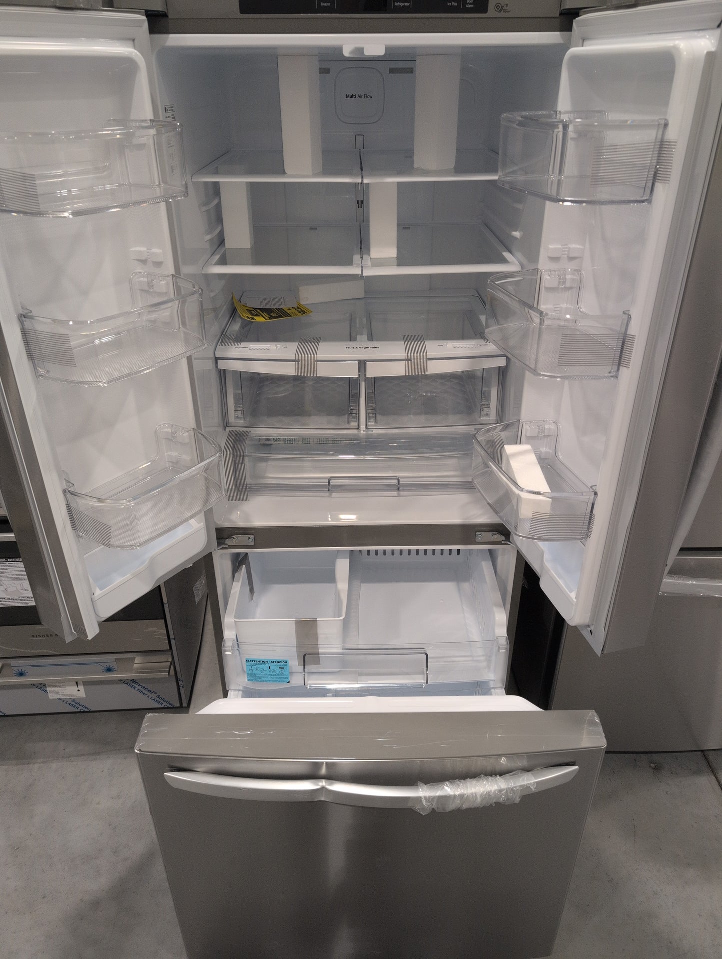 LG LFCS22520S 30 Inch French Door Refrigerator with 21.8 Cu. Ft. Capacity, Glide N' Serve™ Drawer, SpillProtector™ Shelves, Smart Cooling® and Factory Installed Ice Maker: Stainless Steel