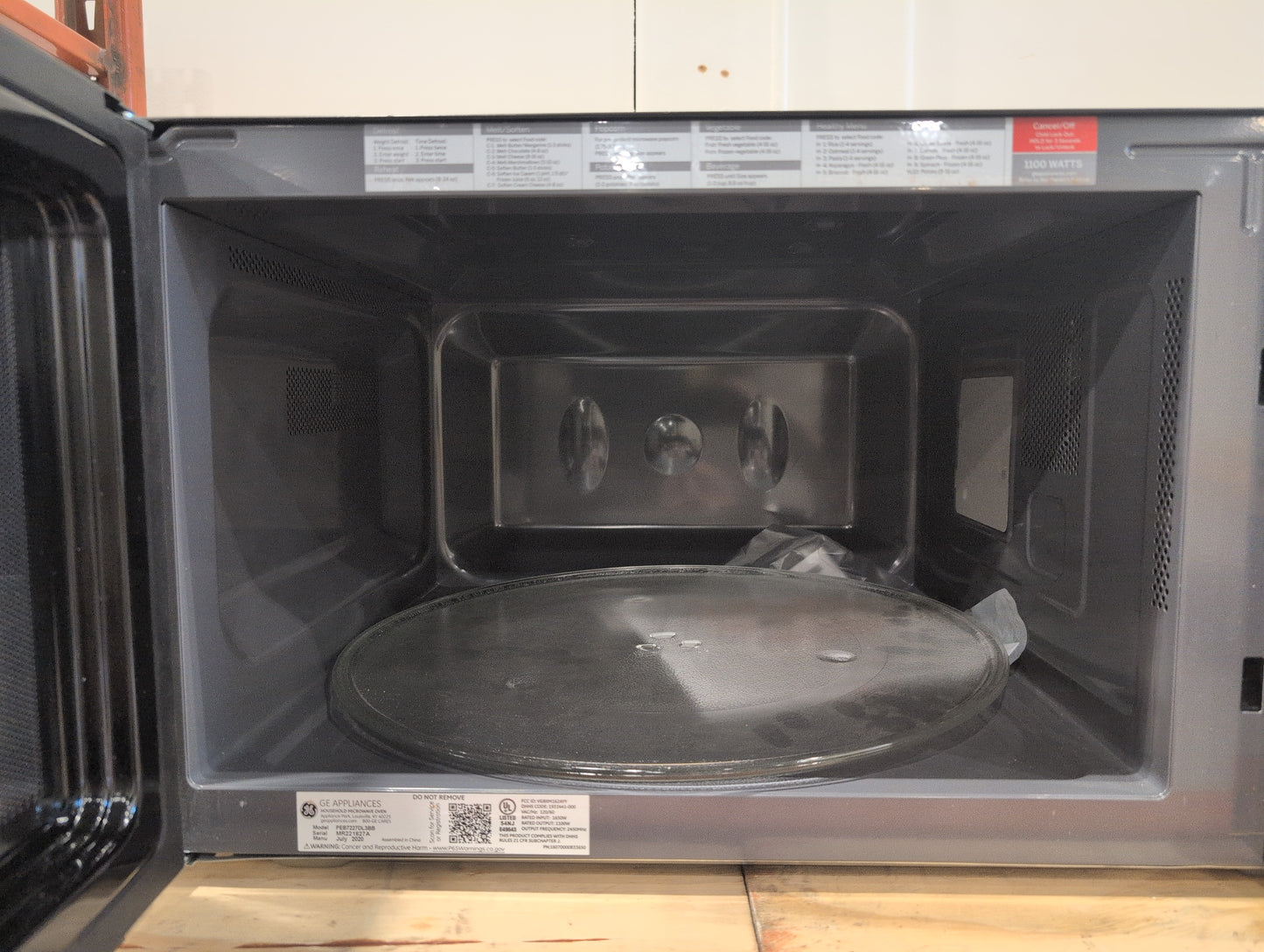 GE Profile PEB7227DLBB 2.2 cu. ft. Built-In Microwave with Sensor Cook, Instant On Controls, Extra-Large Turntable, Control Lockout, Weight &amp; Time Defrost, and Kitchen Timer: Black