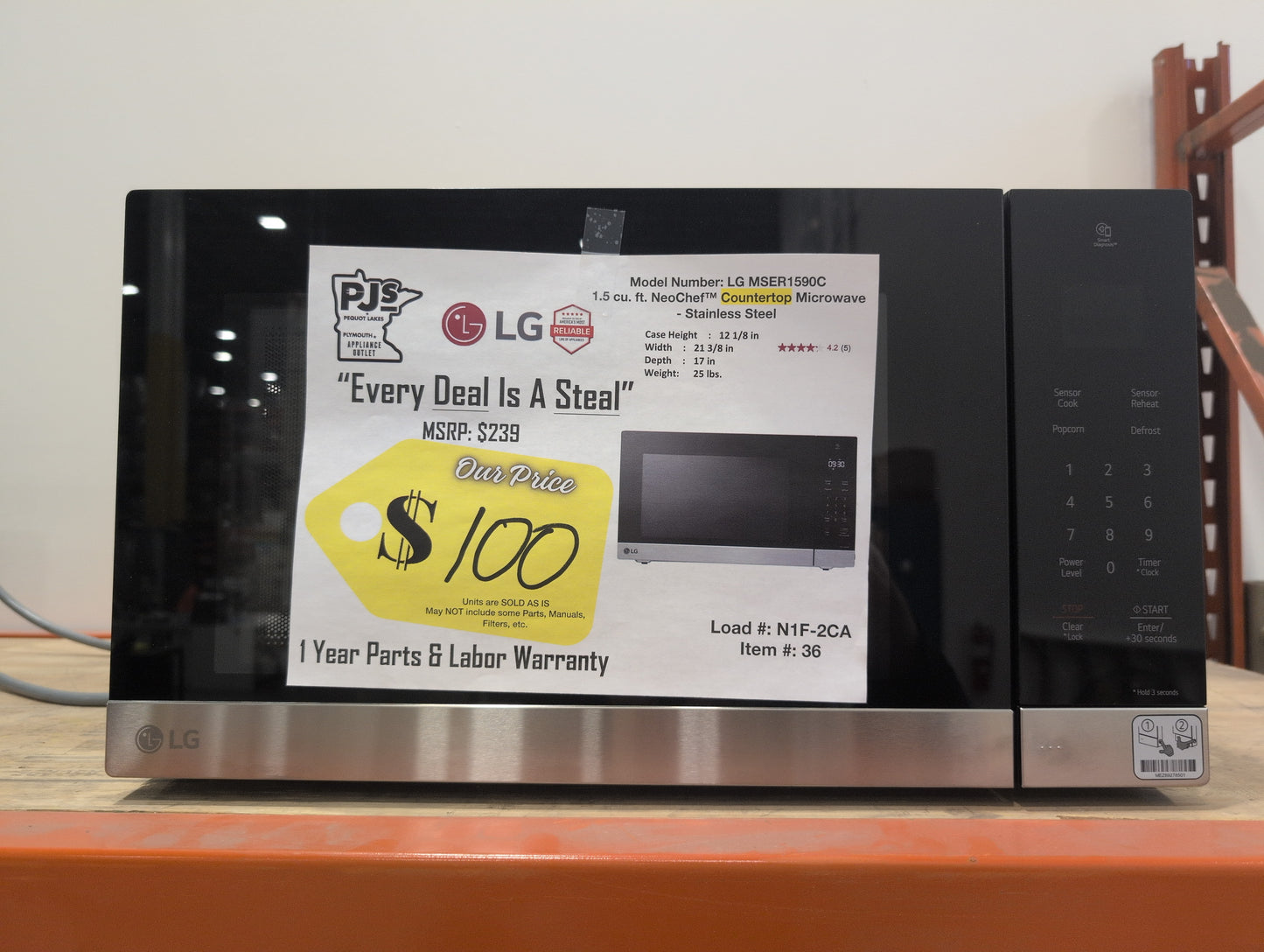 LG MSER1590C  1.5 cu. ft. NeoChef™ Countertop Microwave - Stainless Steel