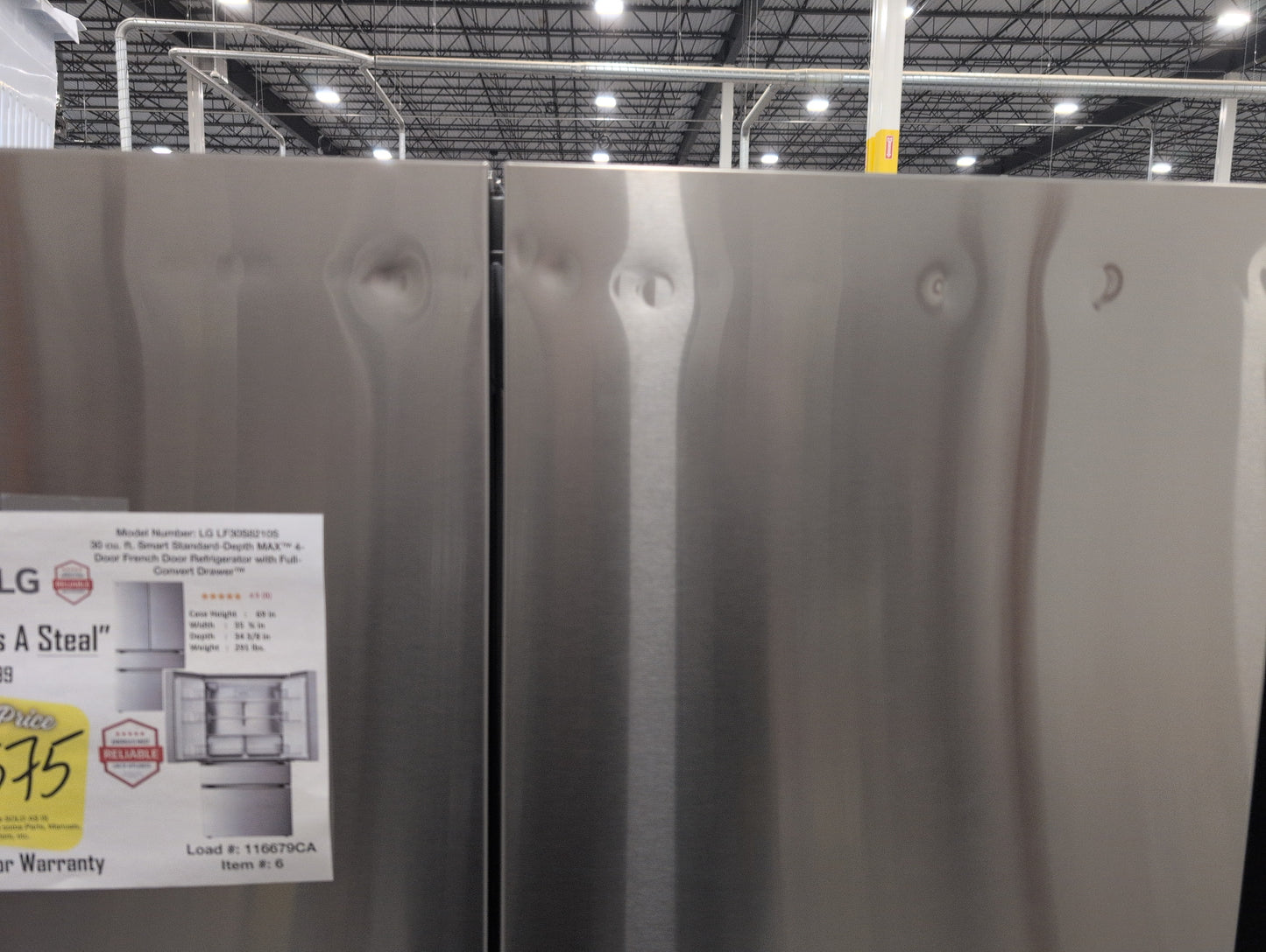 LG LF30S8210S 36 Inch Smart 4-Door French Door Refrigerator with 29.6 Cu. Ft. Capacity, Full-Convert Drawer™, Internal Water Dispenser, Door Cooling+, Smart Diagnosis™, Sabbath Mode, and ENERGY STAR® Qualified